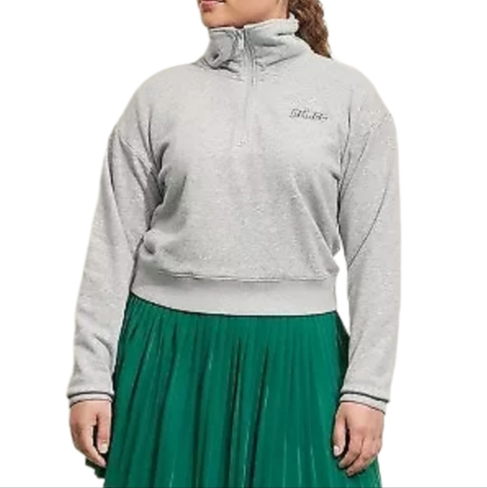 HEATHER GRAY PRINCE HALF ZIP HIP LENGTH SWEATSHIRT SZ XXL NWOT